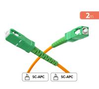 Câble Fibre Optique SC/APC Box Orange, SFR, Bouygues Monomode 2m mâle/mâle Vert et Vert + Garantie à vie Force Power Lite