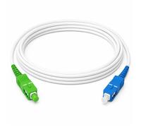 Câble Fibre Optique SC/APC vers SC/UPC 5m Compatible Free/Freebox - FTTH Monomode Blanc Phonillico®