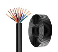 Câble Flexible En Cuivre Sans Oxygène RVV, Fil Multiconducteur 10C/12C, 7,6 À 30,5 M, Gaine Noire, For LED, Applications Électriques, Transmission De Puissance, Bricolage(25ft,12C-0.50mm2)