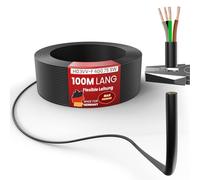 Câble flexible en plastique H03VV-F 4G0,75 noir ou blanc de 5 à 100 m (noir, 100 m)