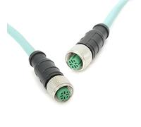 Câble flexible Ethernet CAT5e M12 4 broches double femelle code D 3 m 4 broches femelle vers femelle Prise aviation Communication industrielle Ligne de connexion pour encodeur réseau d'automatisation