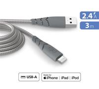 Cable Ultra Renforce USB-A/Lightning 3m Recycle Gris