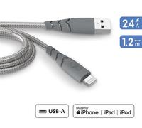 Bigben Connected Câble USB A vers Lightning Ultra-renforcé 1,2 m 2,4 A Gris – Garanti à vie