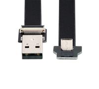 Câble Fpc Plat Et Fin Coudé Vers Le Haut Usb 2.0 Type A Mâle Vers Micro Usb 5 Broches Mâle Pour Fpv, Disque Et Téléphone 0,5 M