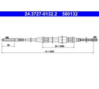 CABLE FREIN A MAIN VW T. GOLF 83-92 LE/PR