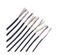 Câble gainé de 2/5/10M, 28 26 24 22 20 18 16 AWG, câble de Signal en cuivre, 2 3 4 5 6 7 8 10 cœurs, fil Audio électronique souple UL2464(Black 24AWG,2M_4CORES)