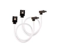 Corsair - Câble SATA Premium blindé 6 Gbps 30 cm connecteur 90° blanc