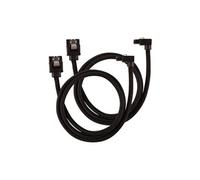 Câble SATA gainé CORSAIR Premium - SATA 6Gbps 60 cm, connecteur à 90°, noir