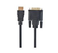 Câble Gembird CC-HDMI-DVI-0.5M - HDMI Mâle / DVI Mâle - 0.5m - Contacts Plaqué Or - RoHS - Noir