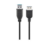 Câble Goobay 93999 USB 3.2 Gen 1 (3.1 Gen 1) 3m USB-A Mâle / USB-A Femelle Noir - Transfert 5Gbit/s - Connecteurs Droit, Blindage Connecteur