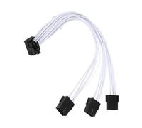 Câble GPU de Bureau à Manchon, 30 cm PCIe 5.0 12VHPWR Adaptateur d ' Alimentation Interne 3x8 Broches pour Le câblage de la Carte Graphique et l ' Organisation du boîtier Câble GPU de Bureau à Blanc