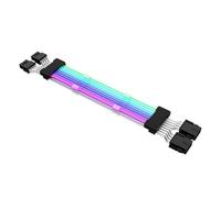 Câble GPU RVB 2x8 Broches, Extensions de Câbles PSU RVB, Câble D'extension d'alimentation GPU ARGB 5V 3 Broches 4 Côtés Noir, éclairage à 360 °, Programmable personnalisé Couleurs