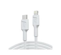 Câble Green Cell GC PowerStream KABGC07W 1m Blanc - Connecteur Lightning vers USB-C - Puissance 29W - Débit 480 Mbit/s - Compatible Apple iPhone/iPad