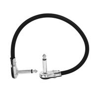 Câble Guitare Électrique Jack, Cordon Patch Plat PVC, Anti Enroulement et Anti Bruit - Durable et Portable, Transmission Sonore Pure, Compatible Multiples Guitares et Pédales (Tête Plate Argent 30CM)