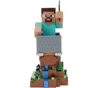 Cable Guys - Minecraft Steve - Support d'accessoires de Support de jeu et de téléphone pour la plupart des de manettes (Xbox, Play Station, Nintendo Switch) et téléphone