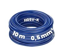 cable H05V-K 0.5mm² 10 m dark blue/white flexible PVC single stranded 0.5 mm² thin wire single wire single strand single wire single wire single wire