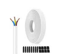 Câble H05VV-F 3x0,75 Blanc 10M - Fil de Cuivre Multibrins et Gaine PVC - Idéal Appareils Domestiques, Atelier (Tension 300V/500V)