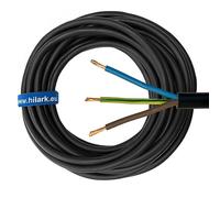 Câble H07RN-F 3x2,5 mm2 (3g2,5 mm2) Câble de Chantier, Industrie Câble Convient pour l'extérieur (50m, Noir)