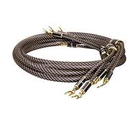 Câble Haut-Parleur prime Dynavox Black Line, paire, flexible, fiches bananes et fourches à visser, confectionné, coloris noir, longueur 3 m