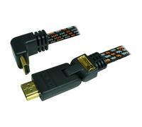 Câble HDMI 1.4 - 3M - plat tissé - plaqué OR