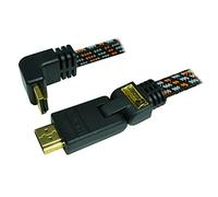 Câble HDMI 1.4 - 2M - plat tissé - plaqué OR