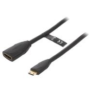 Cable HDMI 1.4 HDMI femelle mini HDMI prise male 1m - Noir