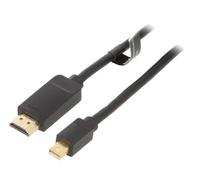 Cable HDMI 1.4 male mini DisplayPort male 2m noir