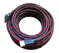 Câble HDMI 1080p 3D compatible avec répartiteur, commutateur, PS4, TV LED, Xbox, projecteur, ordinateur(Braid red black 2,10m)