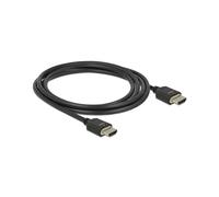 Câble HDMI 2.0 DeLOCK 85294, 2m, HDMI Type A Mâle/Mâle, 48 Gbit/s, 3D, ARC, Contacts Or, AWG 30, Résolution jusqu'à 7680x4320, Noir
