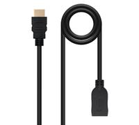 Câble HDMI 2.0 rallonge A/M-A/H, 1 m, Noir, idéal pour la Transmission Audio et vidéo Haute définition Entre appareils.