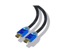 Câble HDMI 2.0 Steelplay 2m, Ultra HD 4K, 18 Gbit/s, Compatible 3D, Ethernet, Connecteurs Type A, Contacts Or, AWG 28, Tressé Noir/Bleu