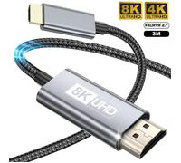 Câble HDMI 2.1 3M 8K 4K 120Hz Ultra HD eARC HDR Blu-ray 48Gb/s Câble HDMI Support 3D pour Switch PS5 Télévision Monitor