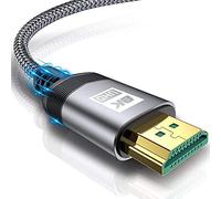 Câble HDMI 2.1 8 K 4M Ultra HD 48 Gbps Ethernet High Speed 8 K @ 60 Hz, 4 K @ 120 Hz, HDCP 2.2 & 2.3, Dolby Vision, 3D, VRR, compatible avec PS5/4/3,8 K Gaming, TV, lecteur Blu-ray, projecteur