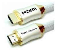 Câble HDMI 2.1 8K 1 m - 48 Gb/s, 4K@120Hz, eARC, triple blindage, plaqué or (blanc) - TechExpert