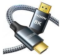 Câble HDMI 2.1 8K 2.5M, 48Gbps Câble HDMI Tressé en Nylon Haute Vitesse, Prend en Charge 8K@60HZ, 4K@120Hz, Compatible avec PS5/4 TV Switch Monitor Blu-ray Soundbar