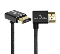 Câble Hdmi 2.1 8K 48Gbps 8K@60Hz 4K@120Hz Câble Spirale Tressé Haute Vitesse Pour Sony Fs5 Fs7,Bmpcc,Canon C300 C500,Atomos Ninja,Feelworld,Angle De Droite Vers Le Haut Noir[Z3259]