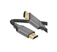 Câble HDMI 2.1 8K 60Hz Ultra HD Son Dolby Atmos Nylon Tressé 2m Gris Foncé