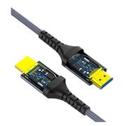 Câble HDMI 2.1 À Fibre Optique 8K 60 Hz / 4K 120 Hz, Compatible HDR Dynamique, EARC Et HDCP 2.3. Compatible Avec Les Téléviseurs LG, Samsung Et Sony, La PS5 Et Les Lecteurs Blu-ray.(5m)