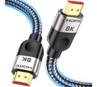 Câble HDMI 2.1 de 2m [8K à 60Hz, 4K à 120Hz 144Hz,48Gbps] ultra haute vitesse 7680P eARC HDCP 2.2 et 2.3 DTS: X Dynamische, HDR, Dolby Atmos, compatible Soundbar