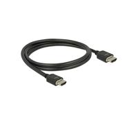Câble HDMI 2.1 DeLOCK 85293, 1m, HDMI Type A Mâle/Mâle, 48 Gbit/s, Contacts Or, 3D/ARC, Résolution jusqu'à 7680x4320 240Hz, AWG30, Noir