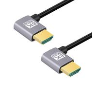 Câble Hdmi 2.1, Hdmi Mâle Vers Mâle Double Coudé À 90° Vers La Gauche 8K @ 60Hz 4K @ 120Hz 48Gbps Câble Plaqué Or Ultra Rapide 0,5 M Pour Téléviseur, Moniteur, Ordinateur[HDM920435]