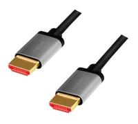 Câble HDMI 2.1 - LogiLink - 1,0 m - Ultra High Speed - Connecteur plaqué or - Noir/gris