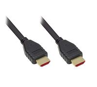 Câble HDMI 2.1 Ultra Haut débit - 8K UHD-2 @ 60Hz / 4K UHD @ 240Hz - 48 Gbit/s - Idéal pour Les Jeux - Connecteurs plaqués Or - Triple Blindage - Cuivre - Noir - 1 m