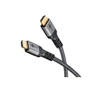 goobay 65263 Câble HDMI 2.1 Ultra High Speed/résolutions UHD jusqu'à 8K @ 60 et 4K @ 120 Hz/Rallonge HDMI pour PS5, Xbox, Apple TV 4k / Prises dorées empêchent la corrosion/Gris / 5 m