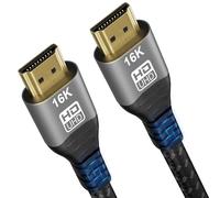 Câble HDMI 2.2 2m, 96Gbps Ultra-High-Speed, 16K@60Hz,12K,8K@240Hz,4K@480Hz, pour câble hdmi 2.1 eARC, HDR10+, Dolby Atmos/Vision, HDCP 2.3, pour PS5, Xbox, Soundbar, Fire TV, Laptop, HDTV