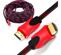 Câble Hdmi 4K 1,35 M Haute Vitesse, Compatible Avec Tv Tv, Vidéo 4K Uhd 2160P Hd 1080P Tressé Plaqué Or, Connecteurs Plaqués Or, Compatible Ordinateur Dp Vers Moniteur Hdmi, Hdmi