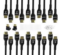 Câble HDMI 4K 1 mètre(paquet de 10),câble HDMI 2.0 Ultra HD,connecteurs en nylon tressé et plaqués or,4K à 60 Hz,2K,1080P,câbles HDMI en vrac pour ordinateur portable,moniteurs,HDTV,PS5 et plus