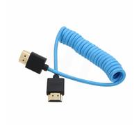 Câble Hdmi 4K 120P 8K 30P Tressé Enroulé Pour Appareils Photo Atomos Portkeys Feelworld Blackmagic Monitor Zcam Sony Canon R5 Nikon Type A Hdmi 2.1 Bleu[Z2707]