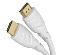 Câble HDMI 4K ¿ 20m et autres longueurs (7,5m à 22,5m) ¿ Câble HDMI conçu en Allemagne ¿ 4K@60Hz, UHD, HDR, ARC, Ethernet ¿ HDMI Câble pour TV HD, PC, PS5, Xbox, Switch, blanc