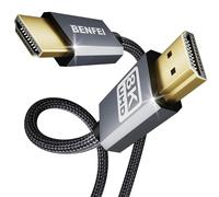 Câble HDMI 4K@240Hz, 4K@144Hz, 8K@60Hz, HDMI 2.1, 48 Gbps, HDR10+ ARC eARC HDCP2.3+Dolby Atmos, coque en aluminium, nylon tressé, compatible avec PS5 pro/PS5/PS4/ Xbox-Serie X/TV - 3 mètre